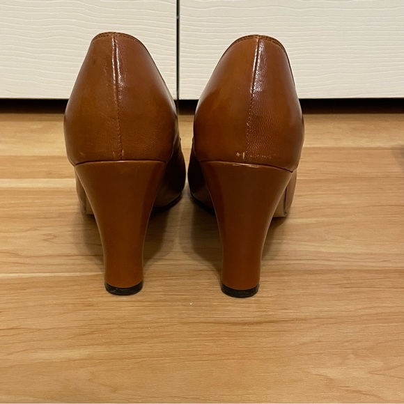 Remix vintage shoes babydoll heels 7.5 Cognac - Picture 6 of 8